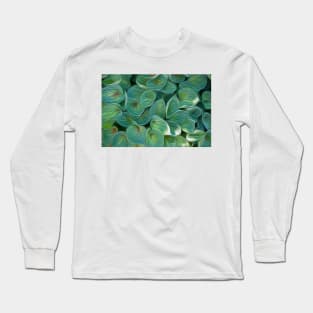 Hosta 'Dinky Donna' oil painting effect. Long Sleeve T-Shirt